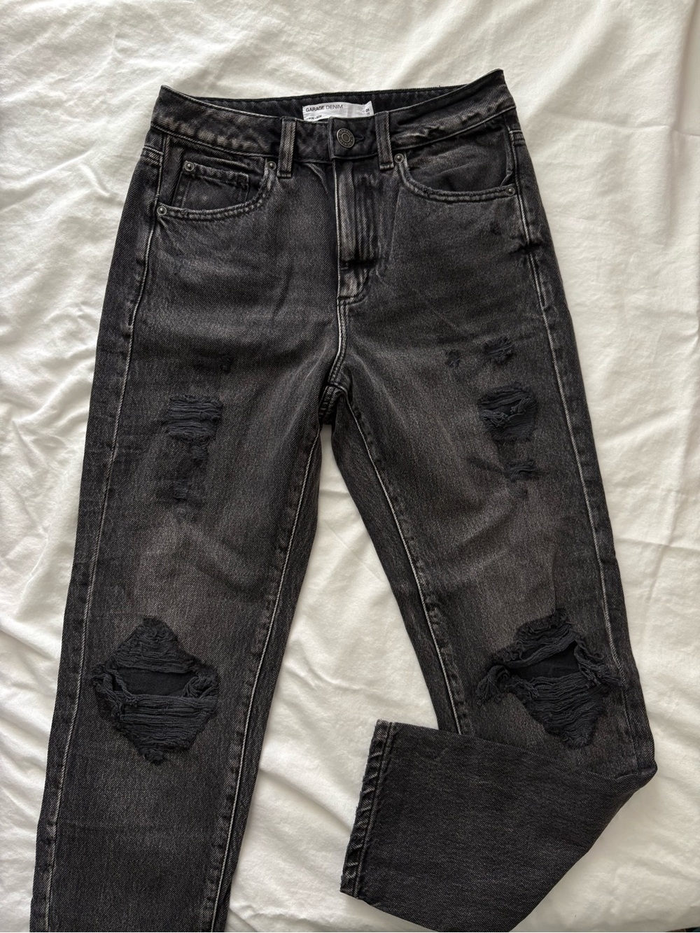 Black Ripped Mom Jeans